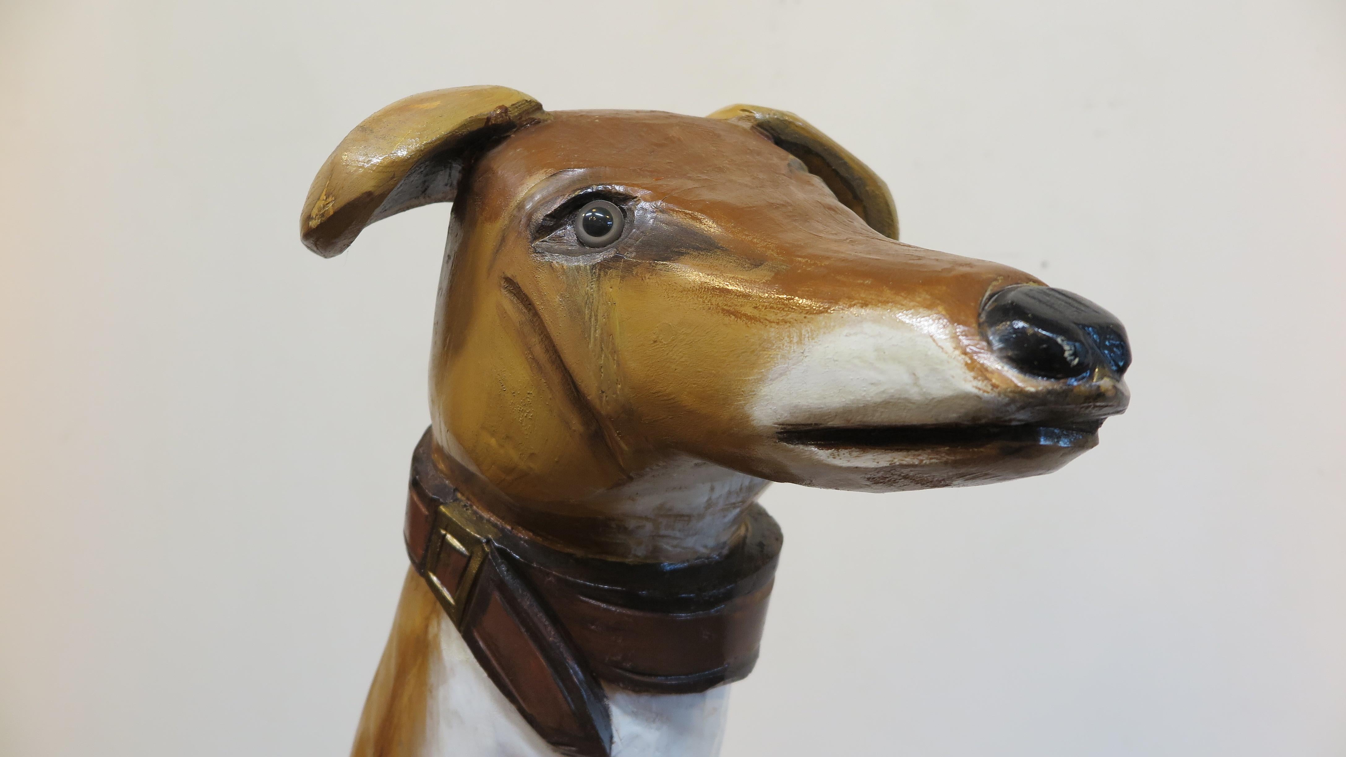 Carved Folk Art Dog Sculpture
