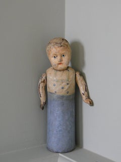 Folk Art Doll of Papier Mâché, 1900