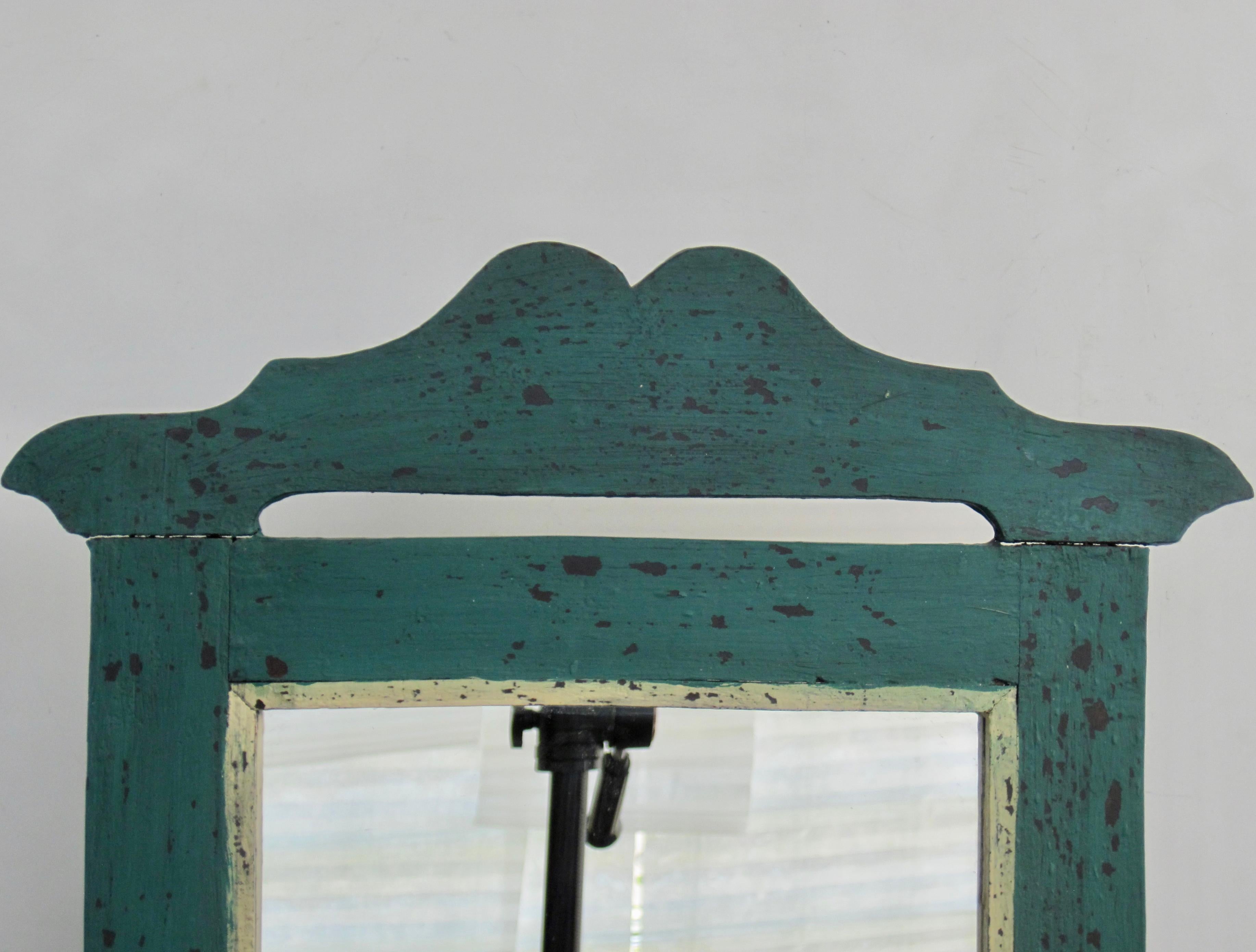Folk Art Dresser Top Vanity Mirror in Original Paint For Sale 3