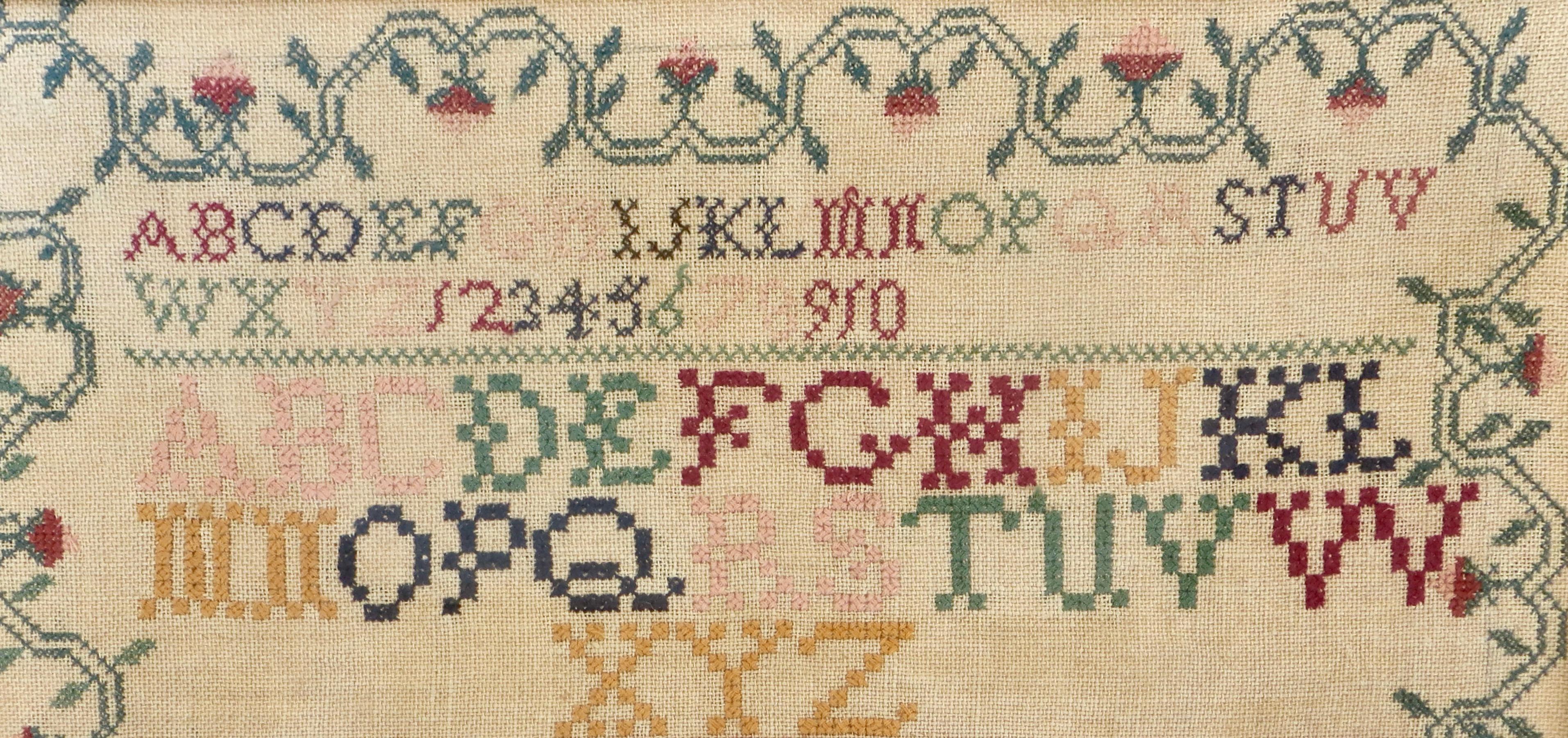 Folk Art Early 19thC American Sampler Wrought By 