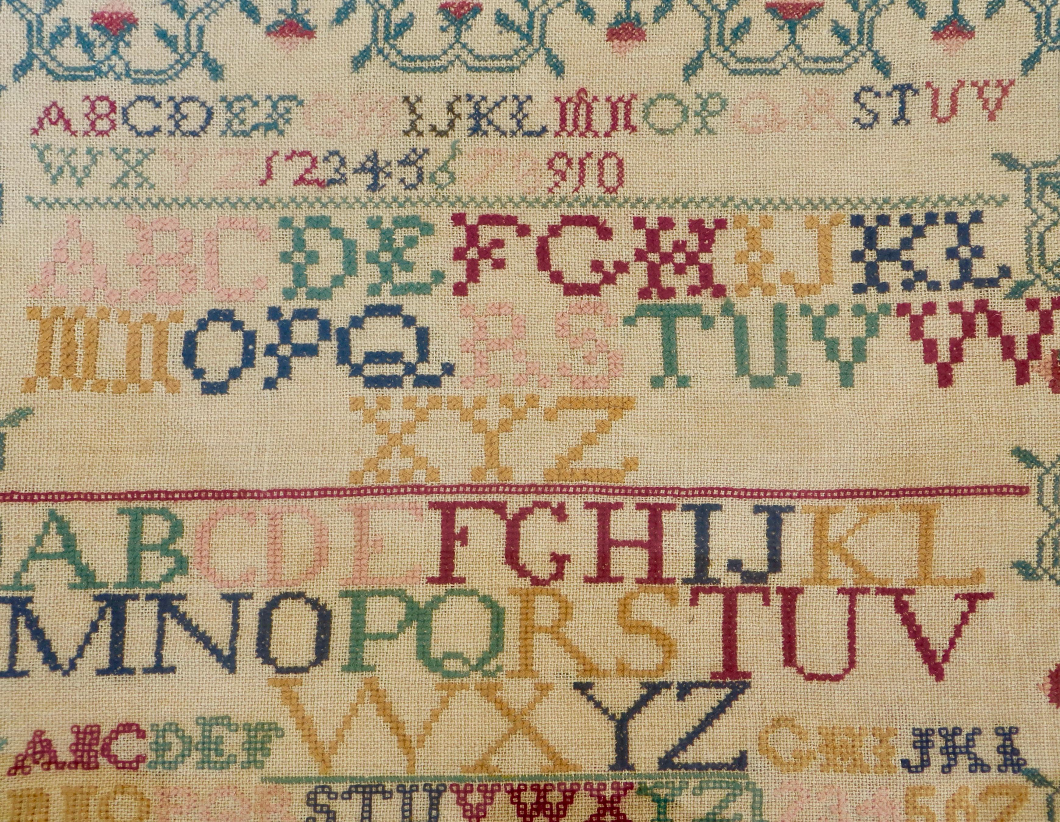 Folk Art Early 19thC American Sampler Wrought By 
