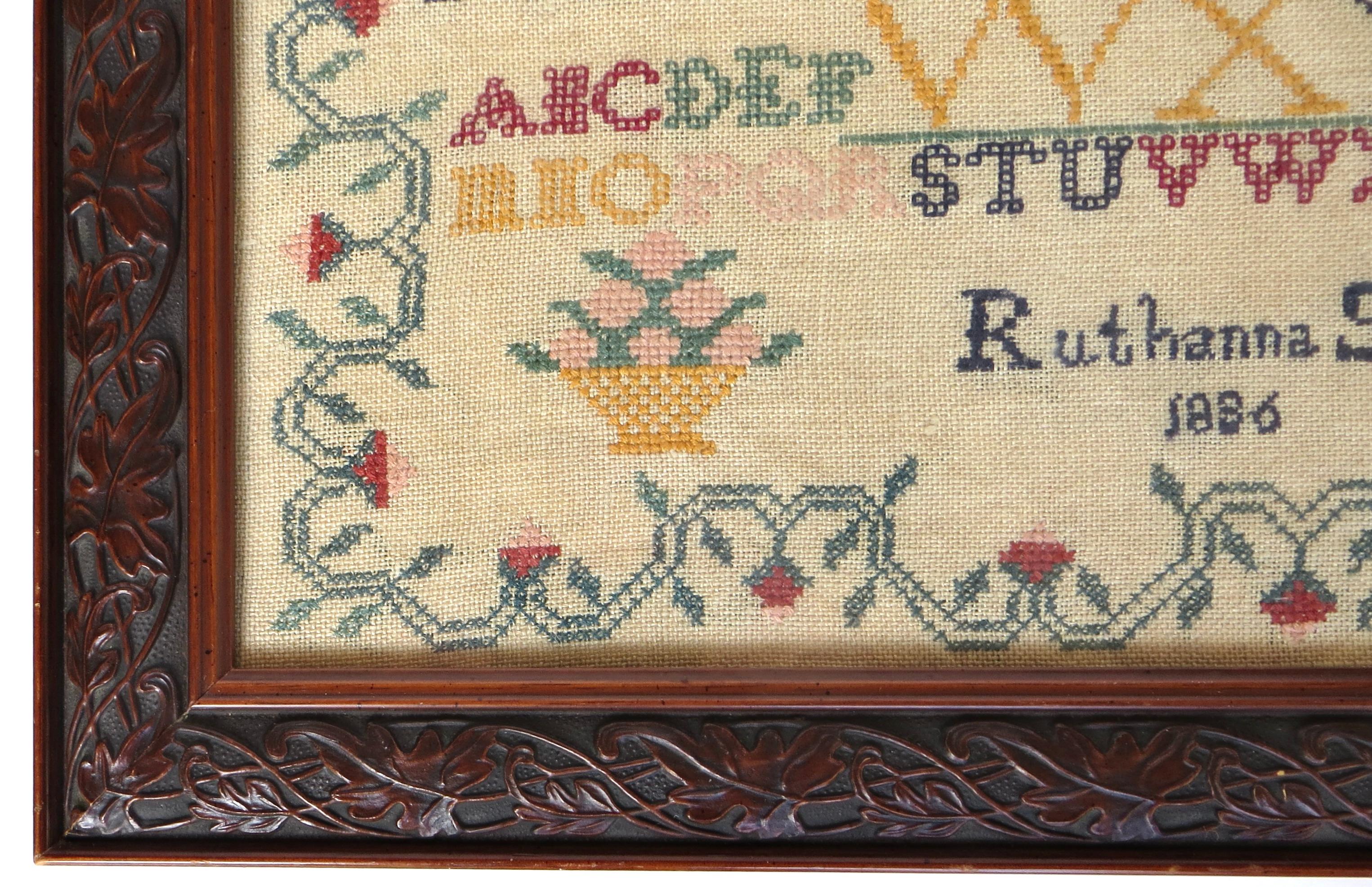Folk Art Early 19thC American Sampler Wrought By 
