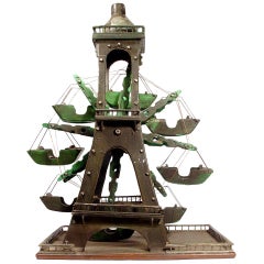 Antique Folk Art Eiffel Tower Ferris Wheel