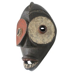 Folk Art Eket Iblbio Styled African Wooden Mask Wall Sculpture