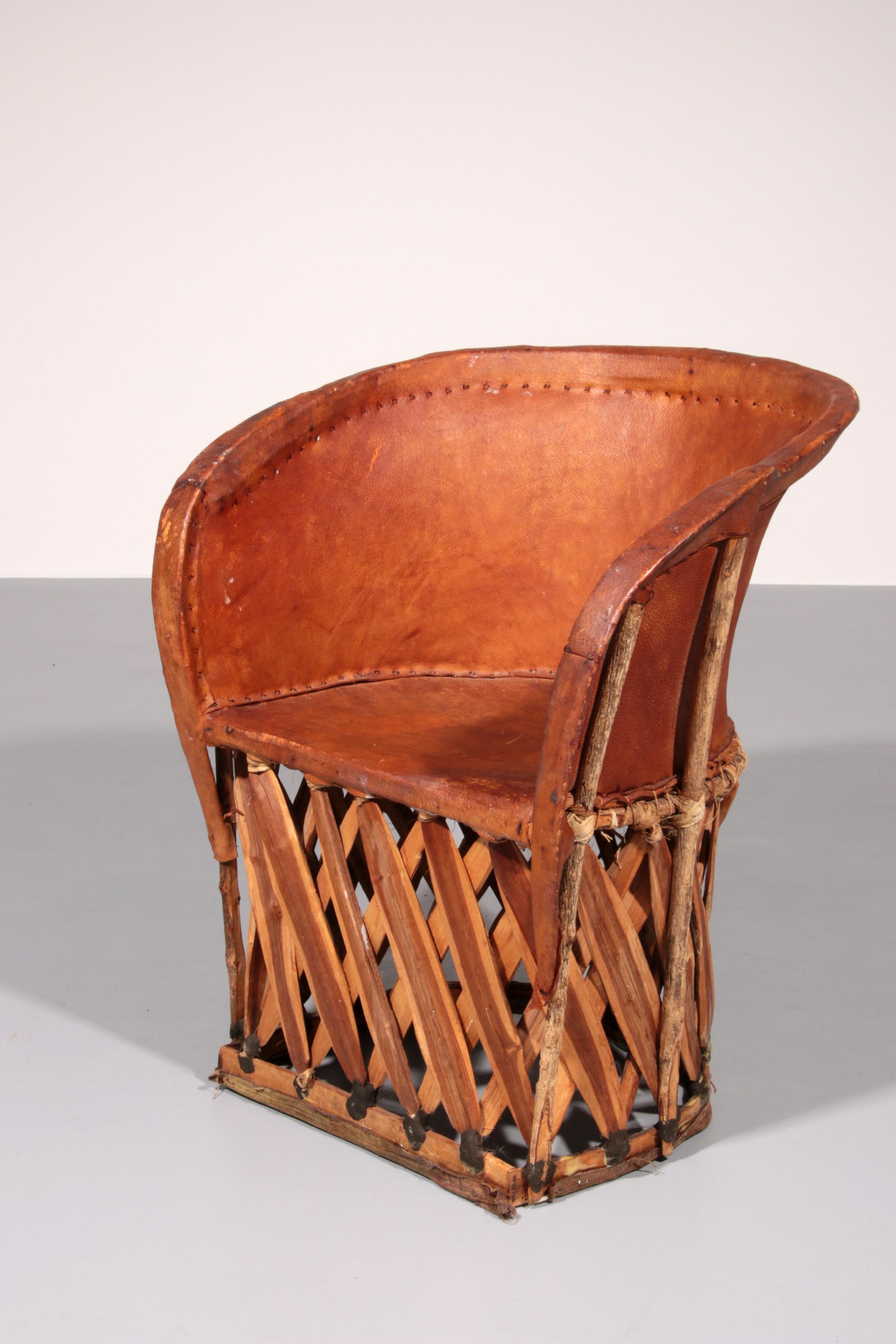Folk Art Equipale Ostrich Chair Leather Mexico 1970s For Sale 4