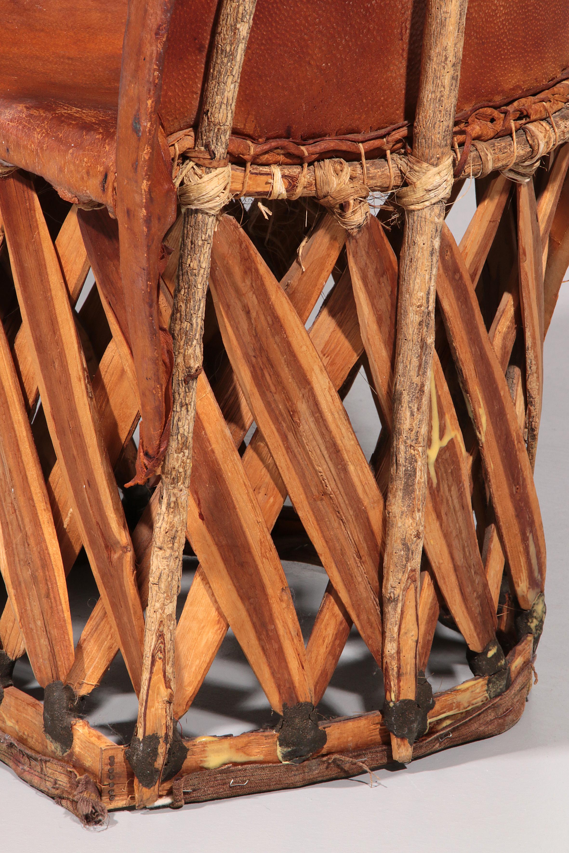 Folk Art Equipale Ostrich Chair Leather Mexico 1970s For Sale 5
