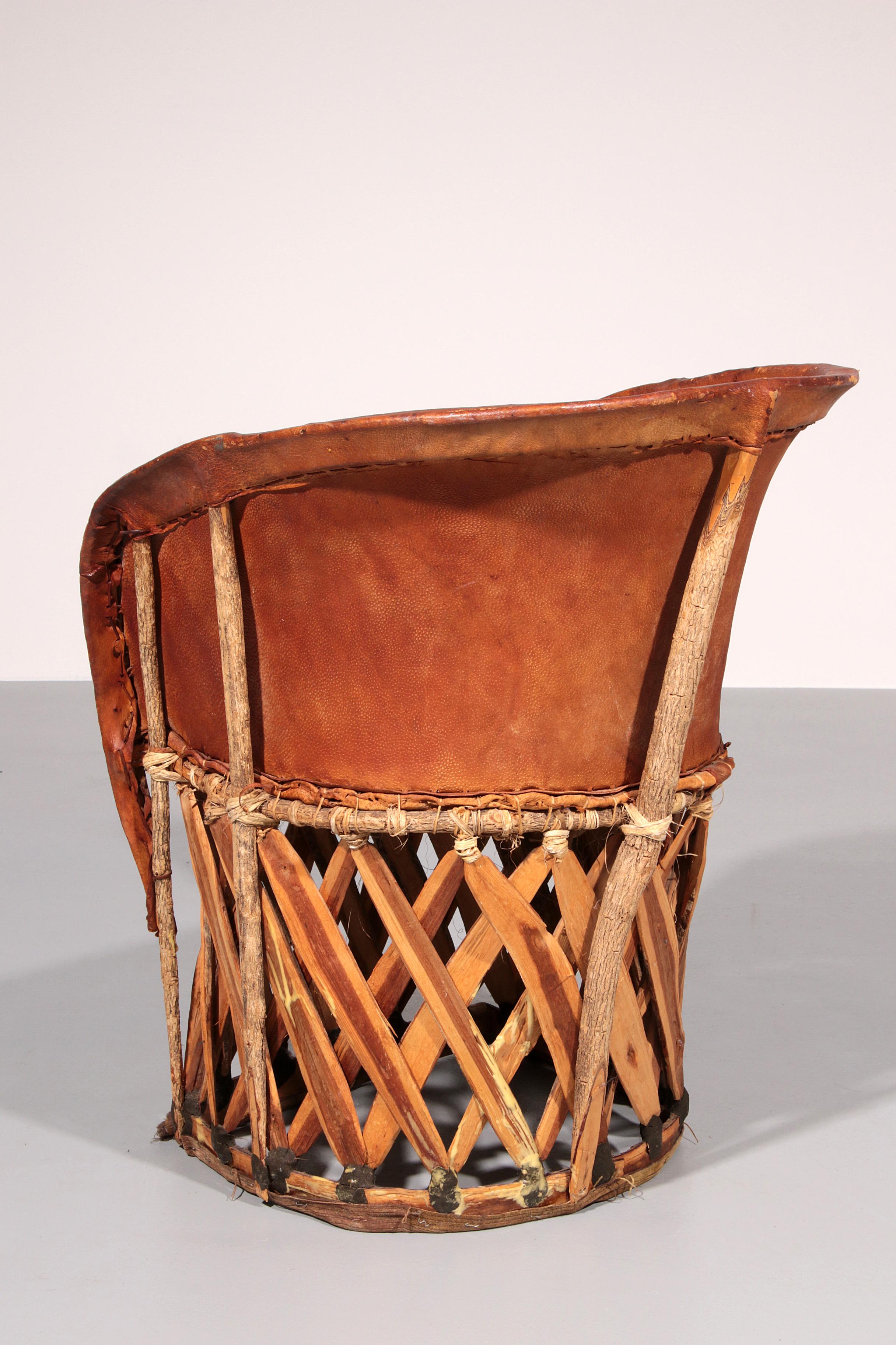 Folk Art Equipale Ostrich Chair Leather Mexico 1970s For Sale 9