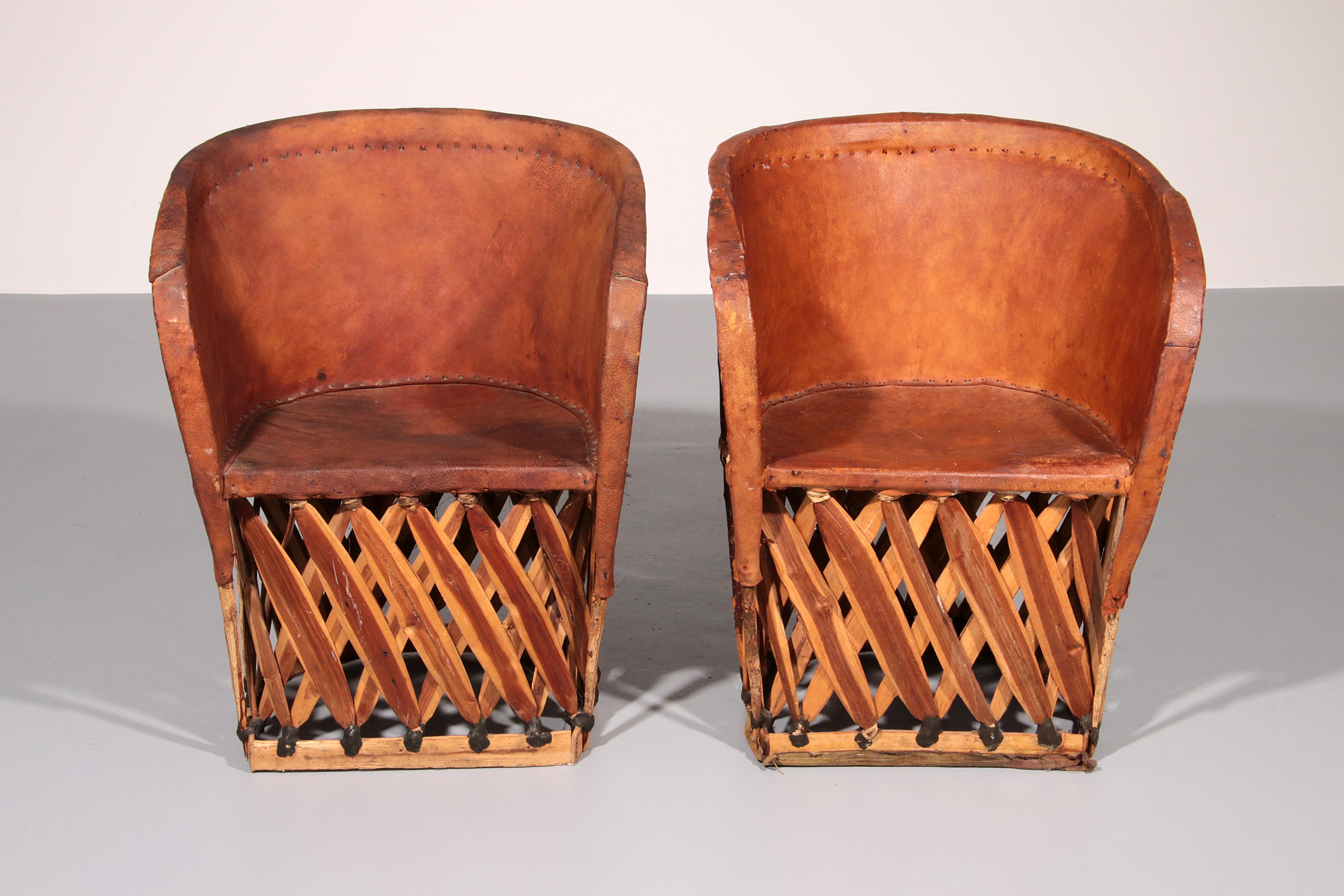Folk Art Equipale Ostrich Chair Leather Mexico 1970s In Good Condition For Sale In Oirlo, LI