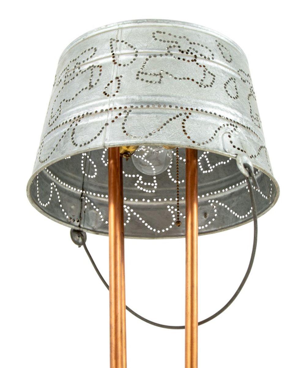 20th Century Folk Art Faucet Motif Mixed Metal Floor Lamp For Sale
