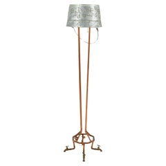 Folk Art Faucet Motif Mixed Metal Floor Lamp
