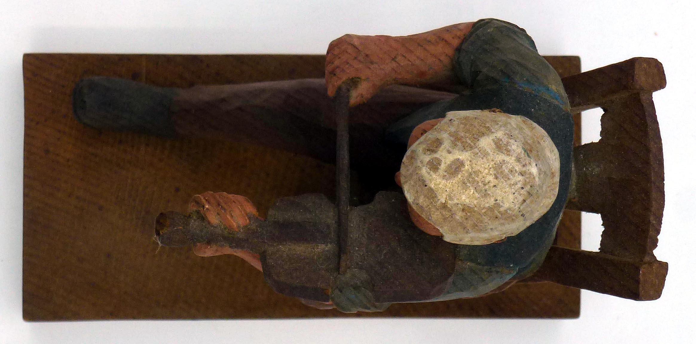 Folk Art fiddle player with long mustache, playing violin, by Jack Eichbaum. 3