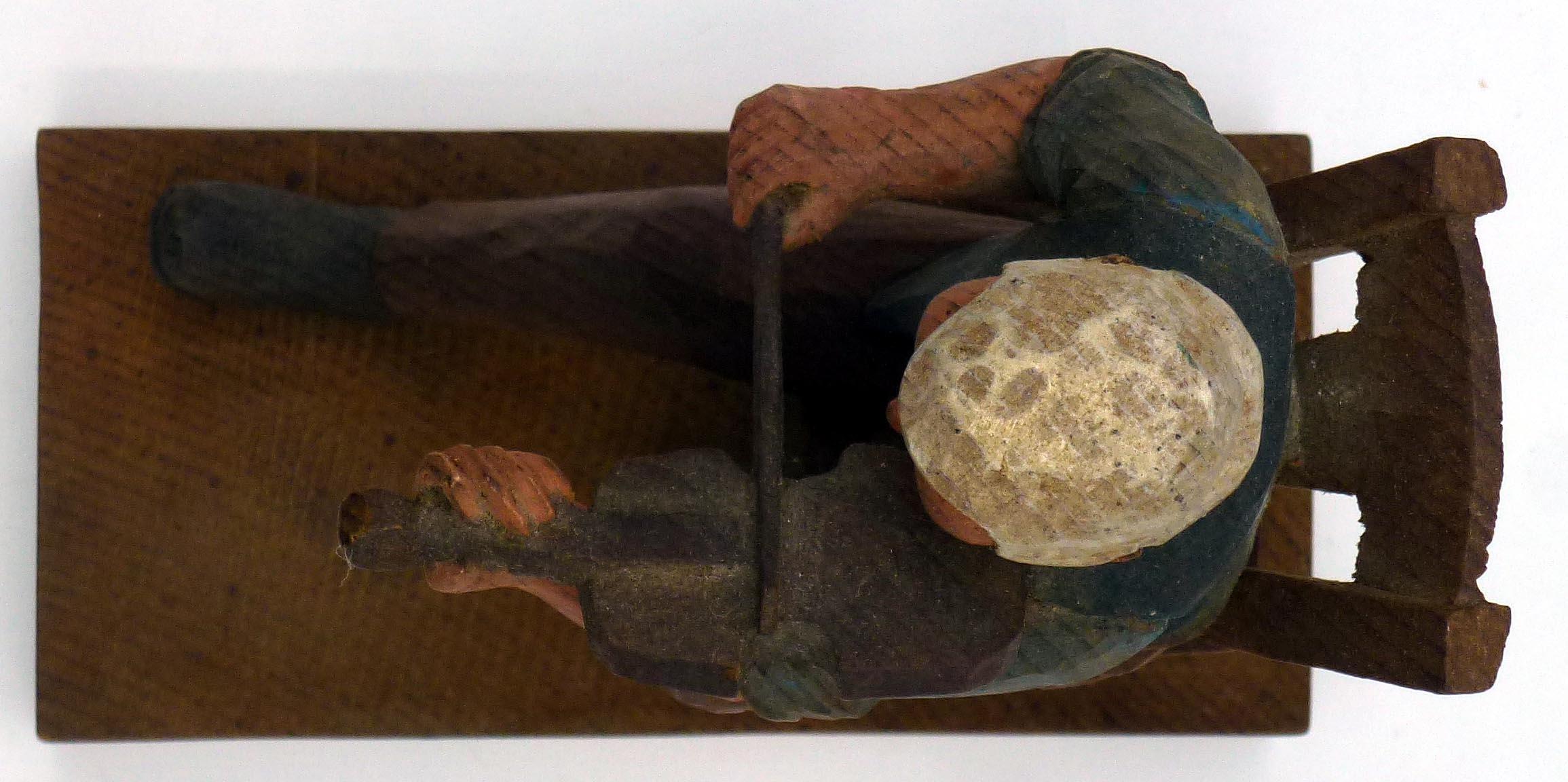 Folk Art fiddle player with long mustache, playing violin, by Jack Eichbaum. 2