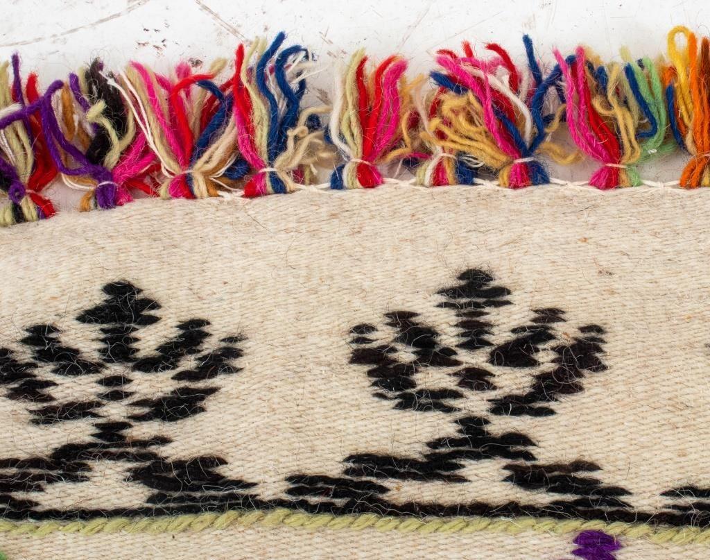 Folk Art Floral Hand-Woven Wool Runner / Rug For Sale 2