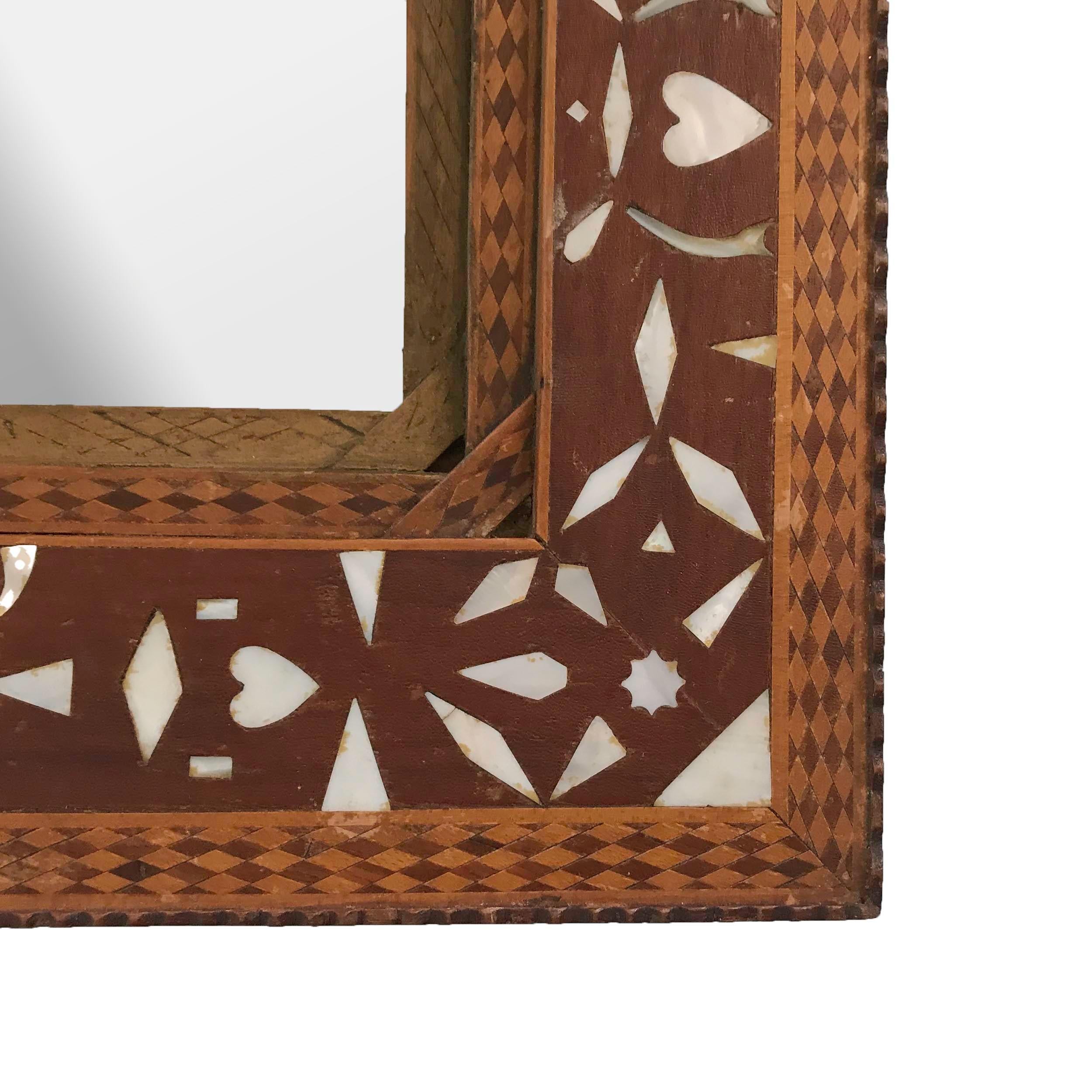Folk Art Frame with Inlay Design In Good Condition In Nantucket, MA