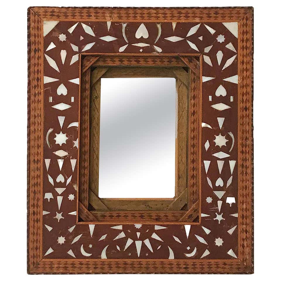 Folk Art Frame with Inlay Design at 1stDibs
