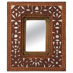 Antique Folk Art Frame with Inlay Design