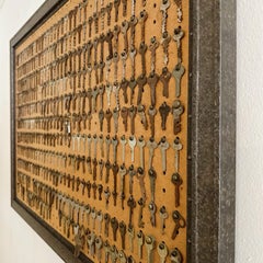 Folk Art Framed Vintage Keys on PegBoard