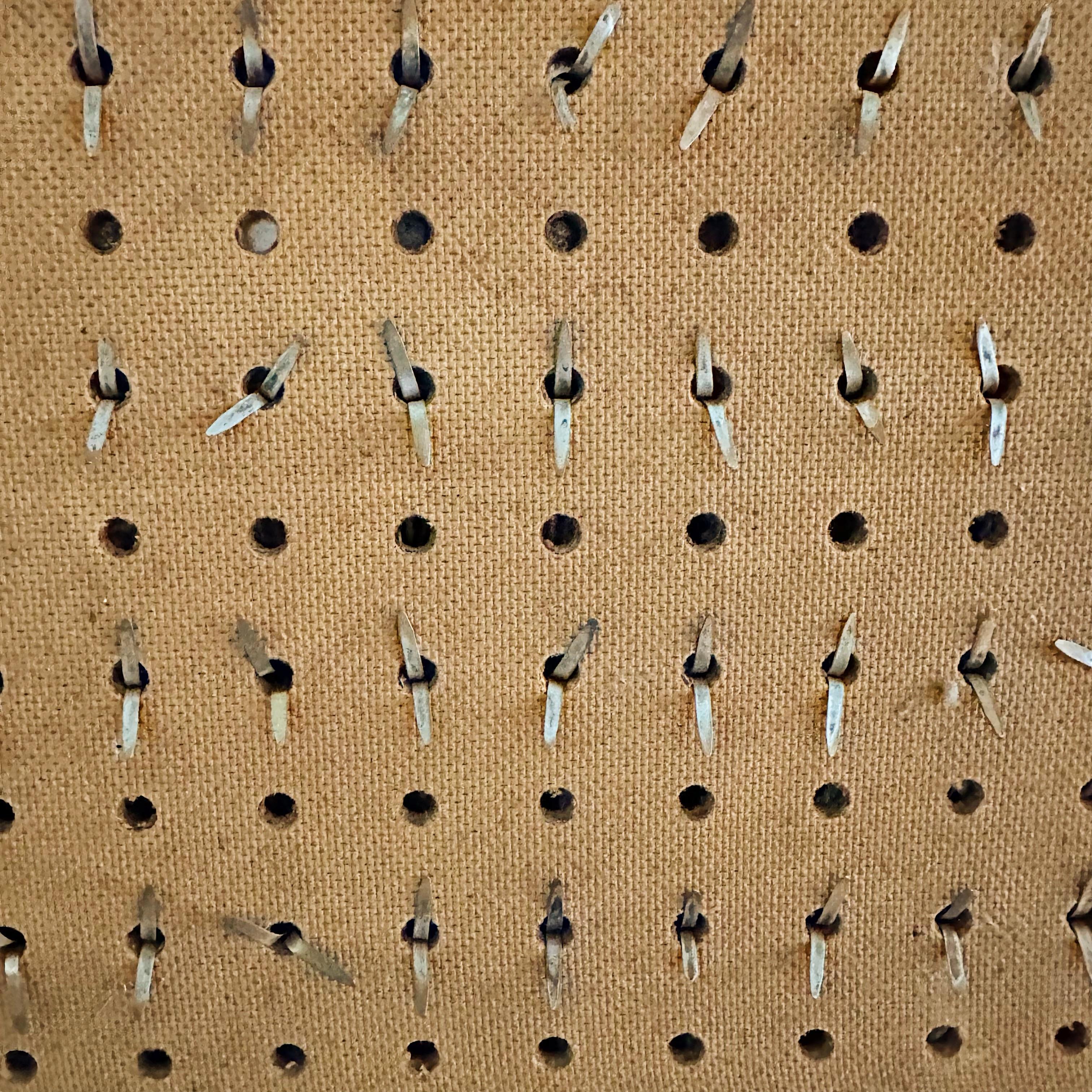 Folk Art Framed Vintage Keys on PegBoard For Sale 3