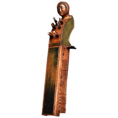 Folk Art French Fruit Wood Musical Instrument Neck Section, circa 1850