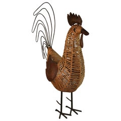 Folk Art French Poultry Store Enormous Rooster  Sculpture