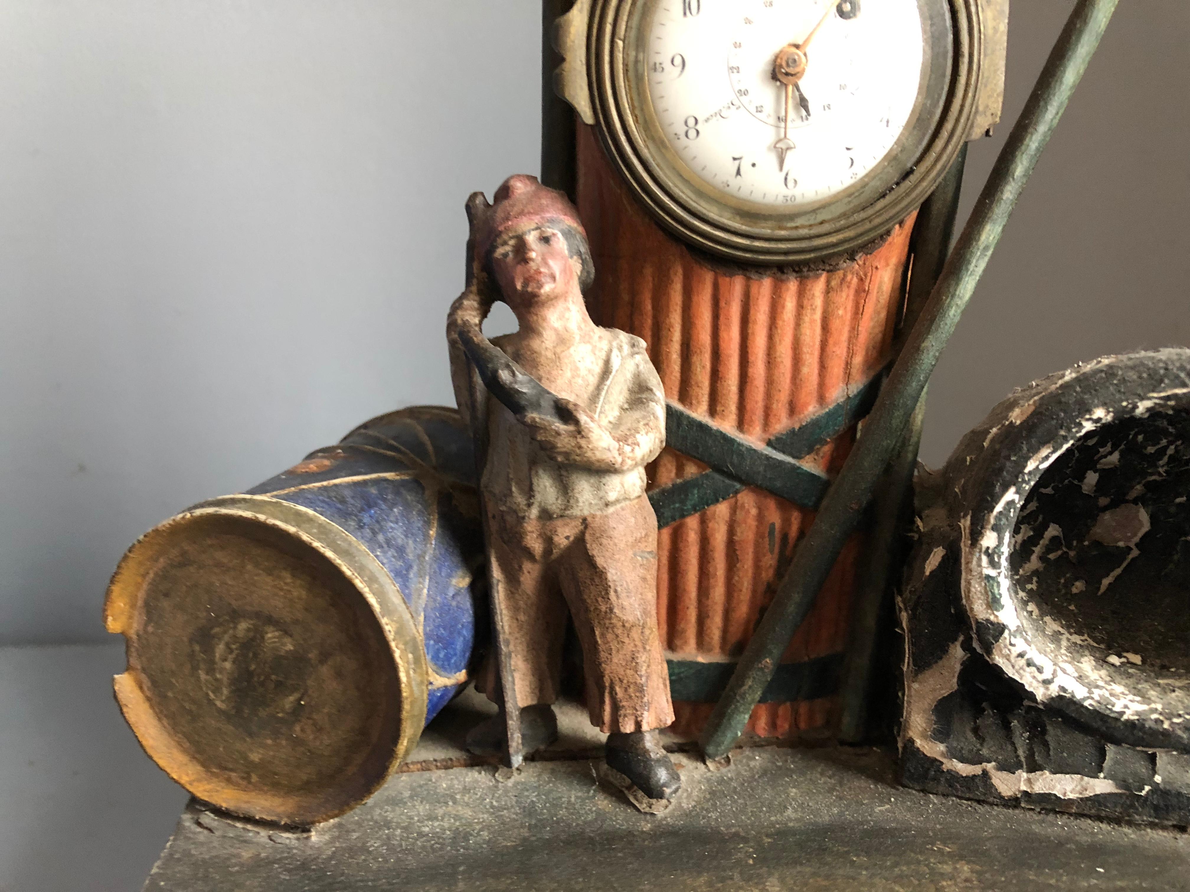 French Provincial Folk Art French Revolution Clock, Early 19th Century For Sale