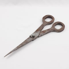 Folk Art Giant Metal Scissors Industrial Store Display Sign, circa 1950