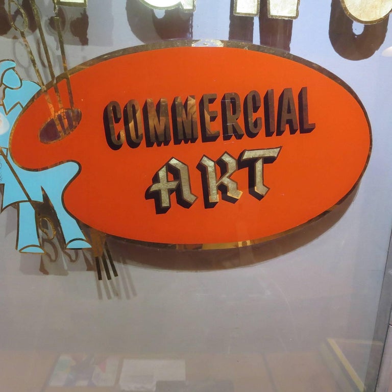 Folk Art Gilded Window from Sign Painters Storefront at 1stDibs