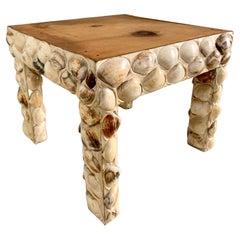 Folk Art Grotto or Cockle Shell Side Table