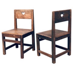 Folk Art Haagsche School Child Chair set, Netherlands 1920's