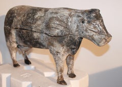Folk Art Hand Carved Cow