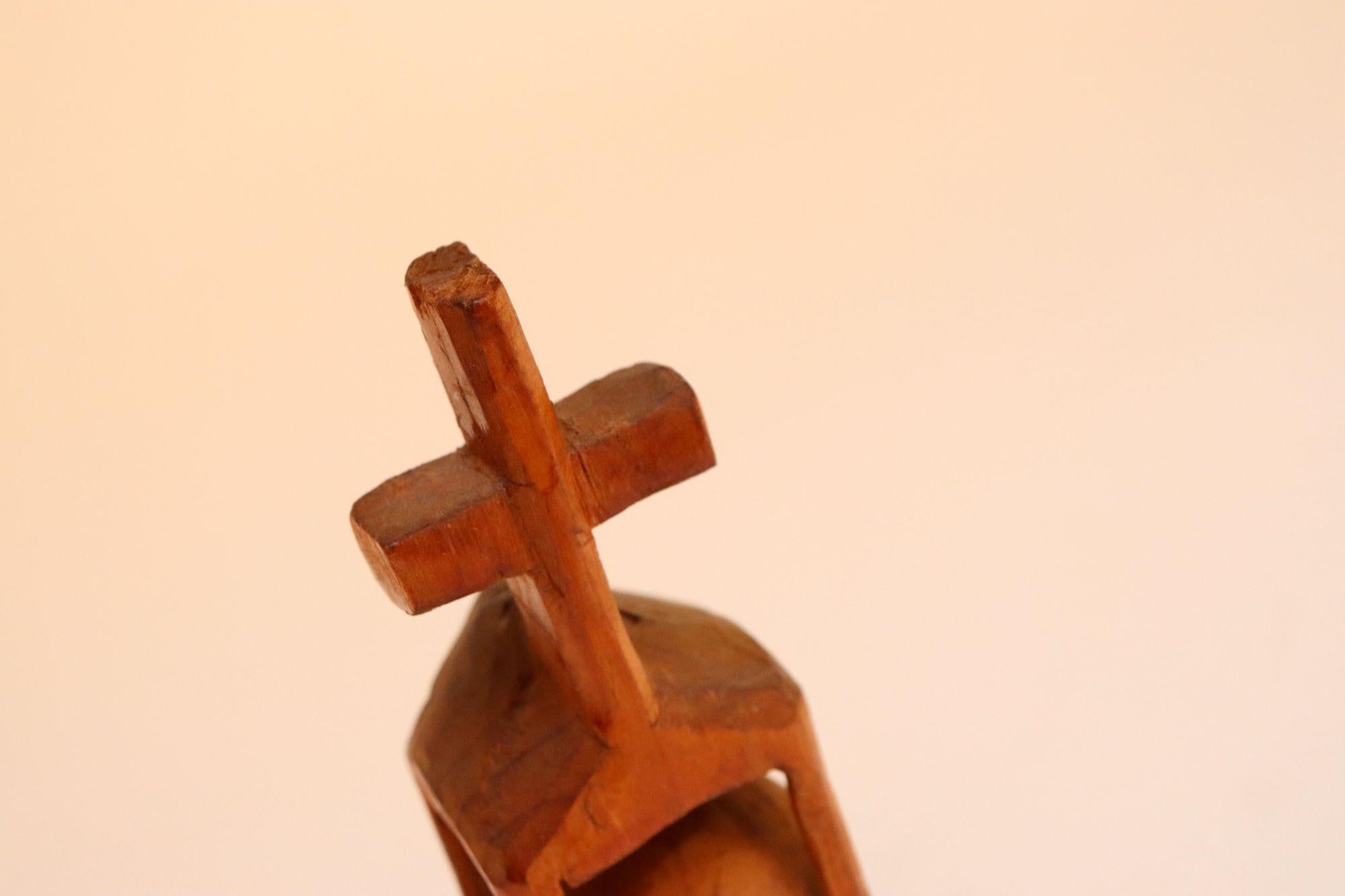 Folk Art Carved Hand-Carved Devotional 