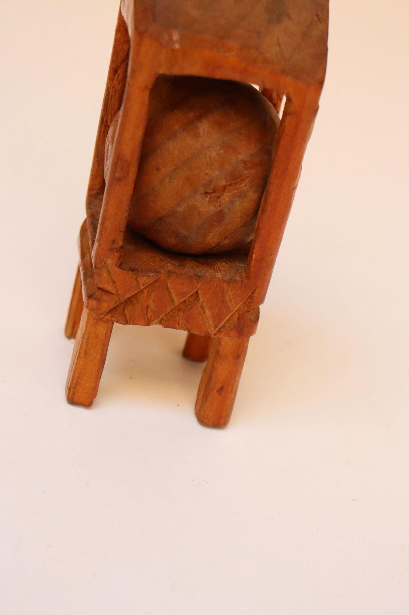 Folk Art Carved Hand-Carved Devotional 