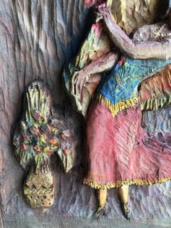 Folk Art Hand Carved Plaque "Dancing Dee", 1936