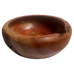 Hand-Carved Redwood Live Edge Burl Salad Bowl, Rustic Folk Art, USA