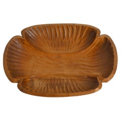 Folk Art Hand-carved Wood Bowl, Sweden 1930s