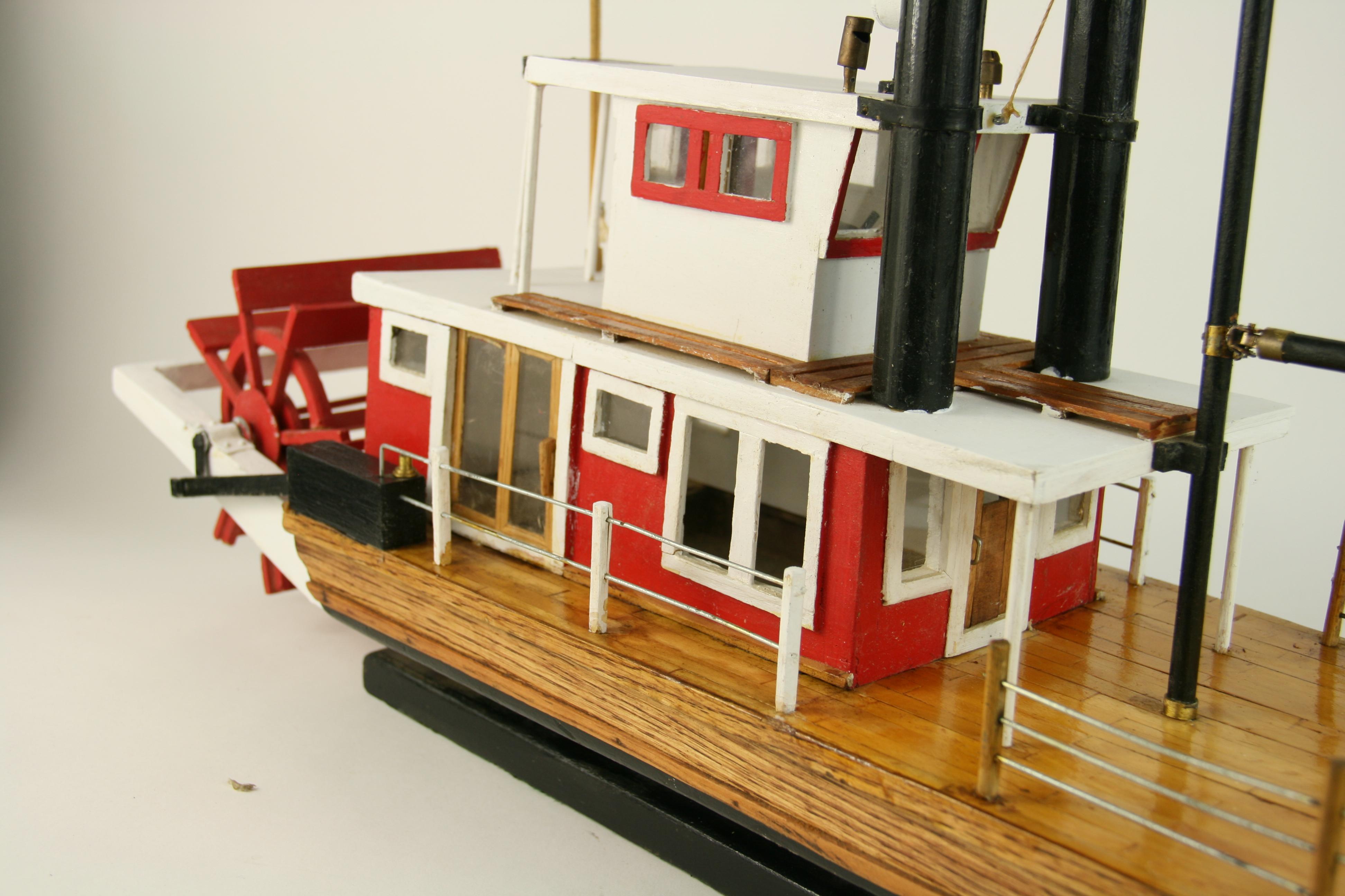 Handgefertigtes Paddle Wheel Ship-Modell, Volkskunst im Angebot 5
