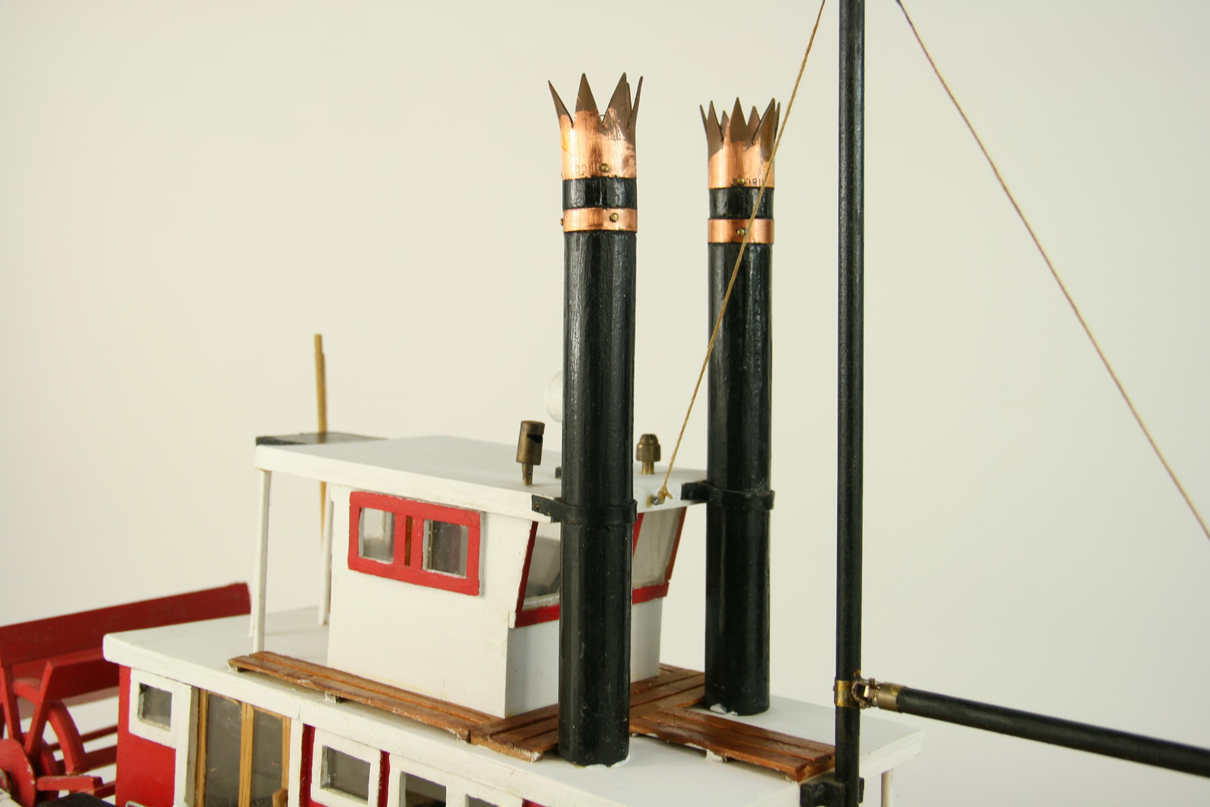 Art populaire Hand Made Maquette de bateau à roue à aubes en vente 13