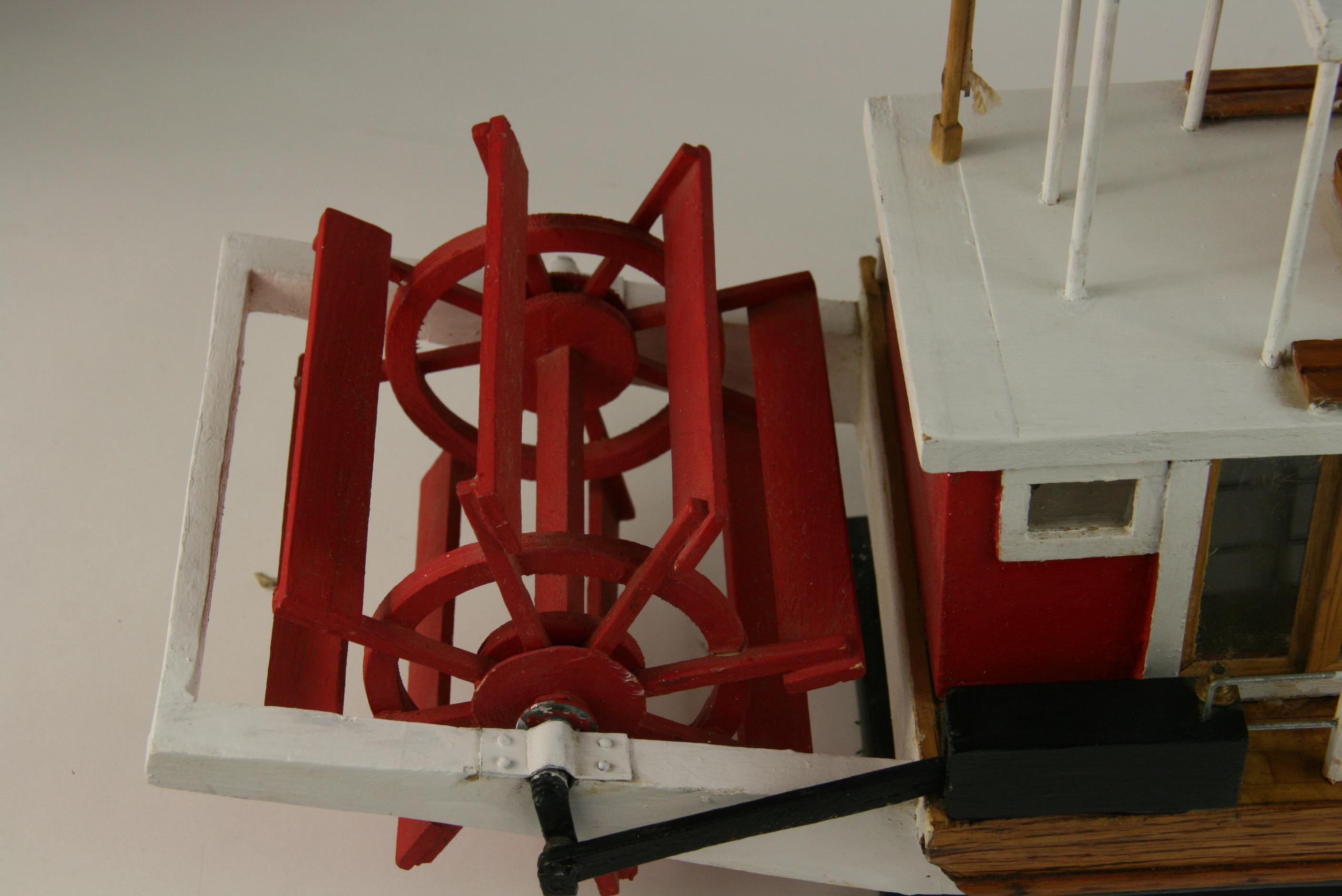 Cuivre Art populaire Hand Made Maquette de bateau à roue à aubes en vente