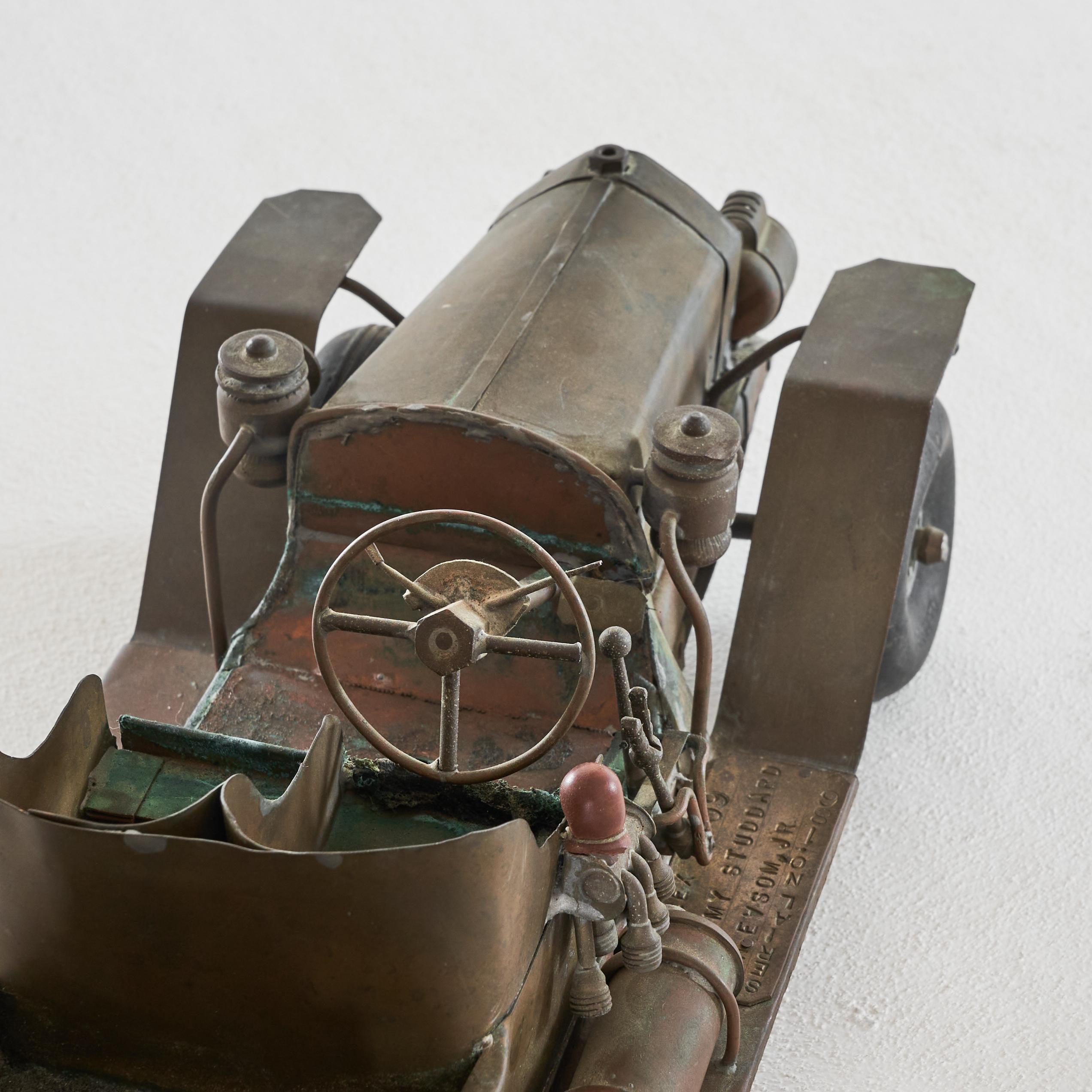 Automodello Folk Art Hand Made Simplex 1909 in rame e ottone anni '40 In condizioni buone in vendita a Meer, VAN
