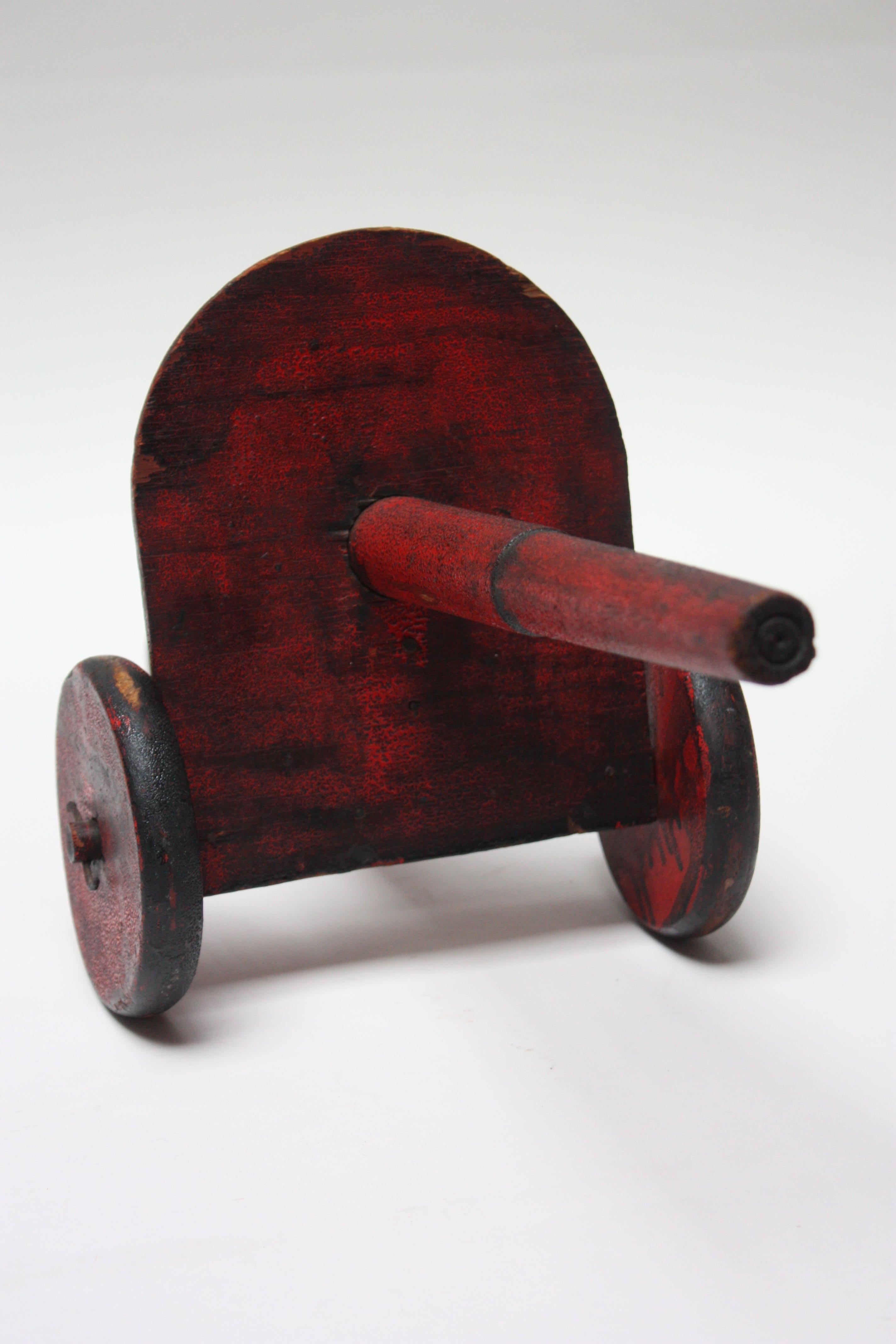 Wood Folk Art Hand Painted Cannon For Sale