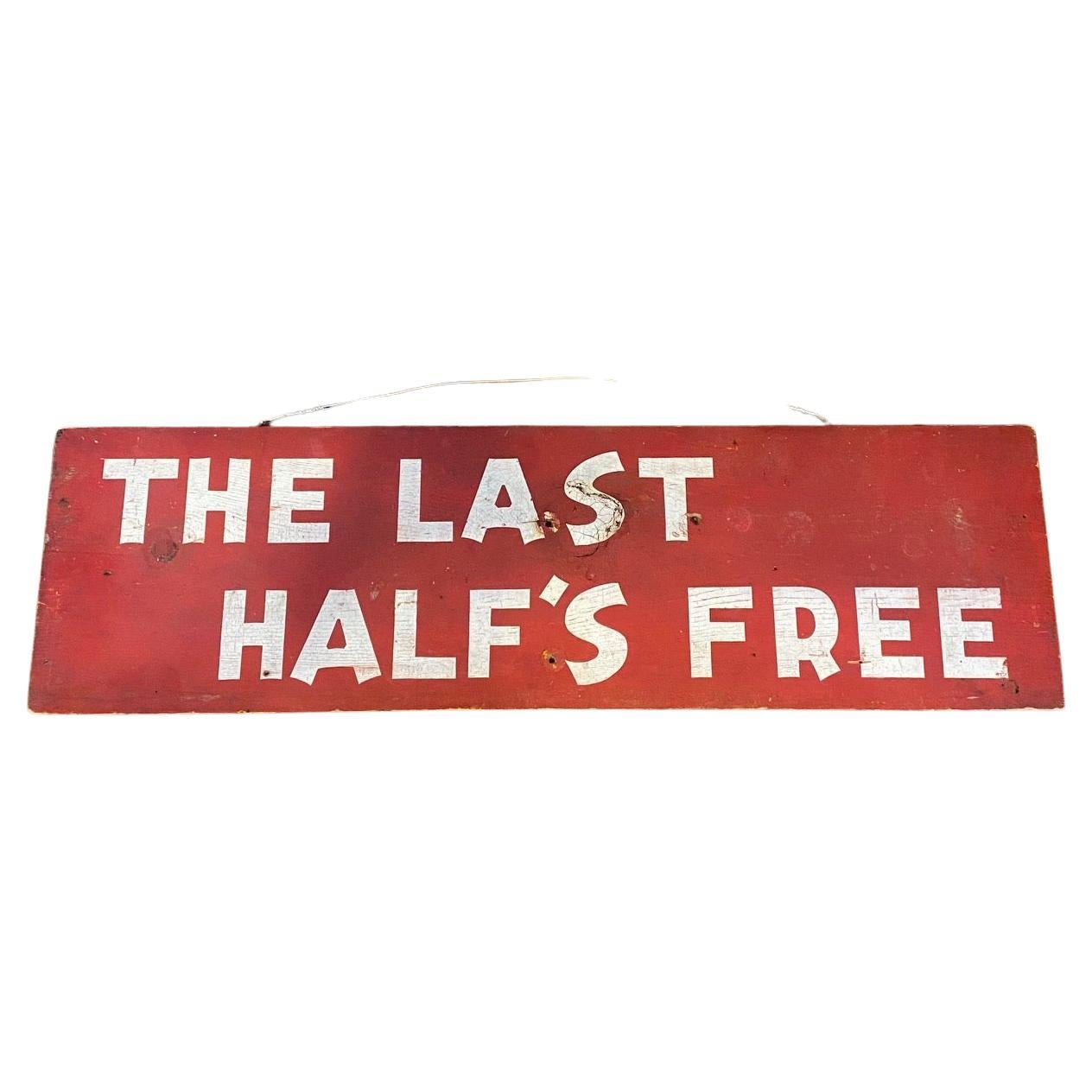 Folk Art Hand Painted Wooden Trade Sign For Sale