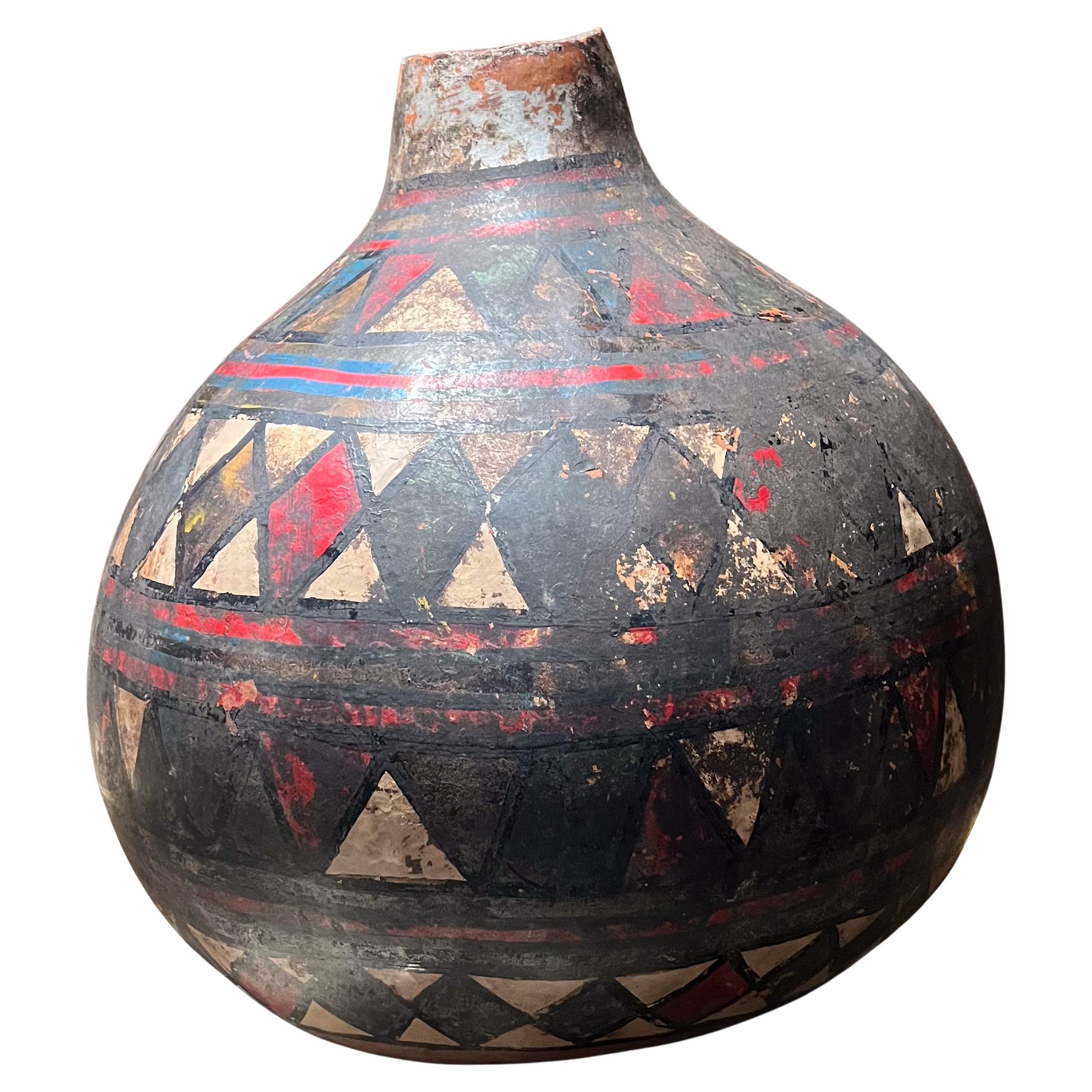 Folk Art Hand Painted XL Bunte Kürbis im Angebot