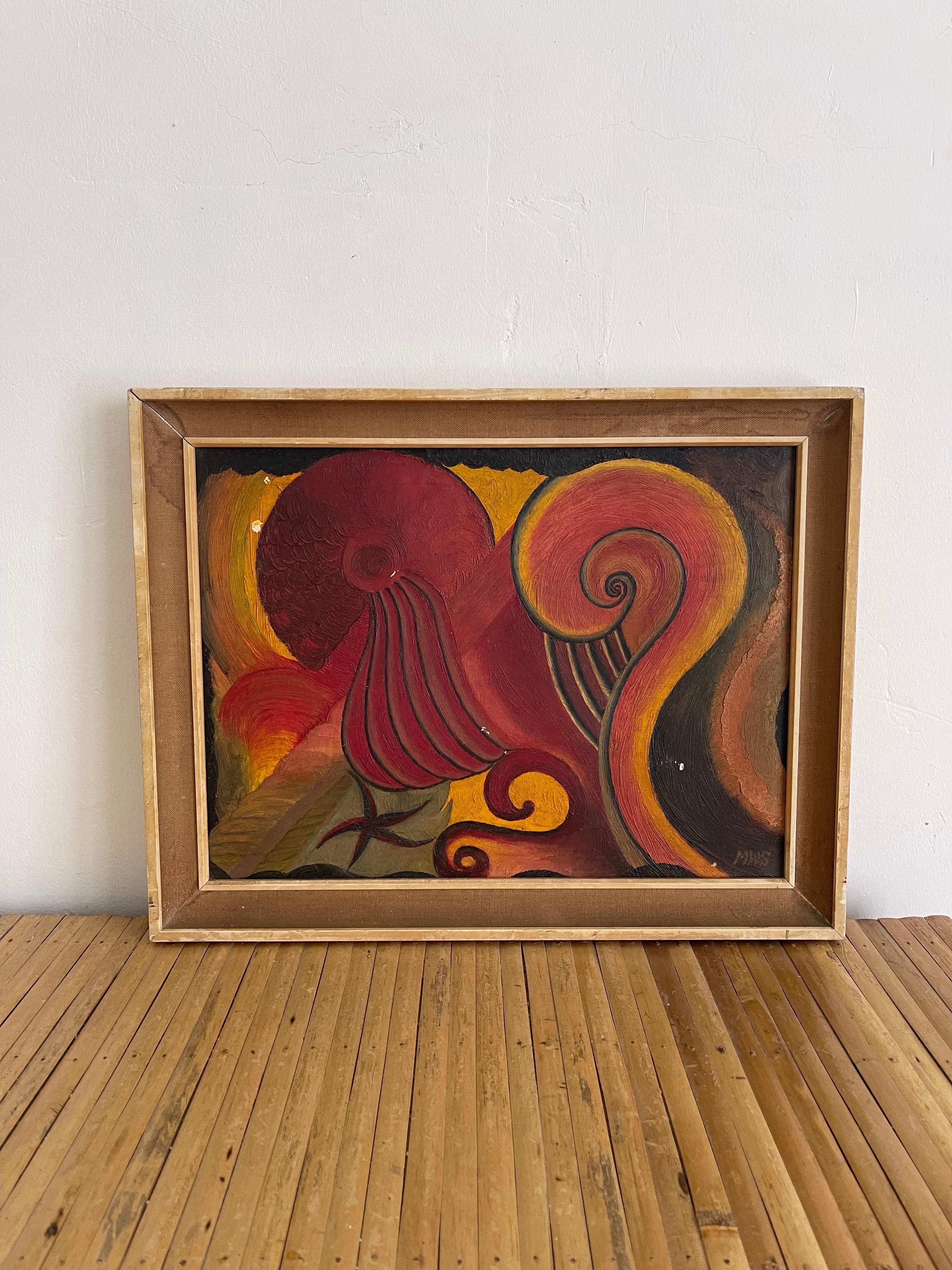 Oil Painting “Palaios” 1969 In Good Condition For Sale In Oxford, GB