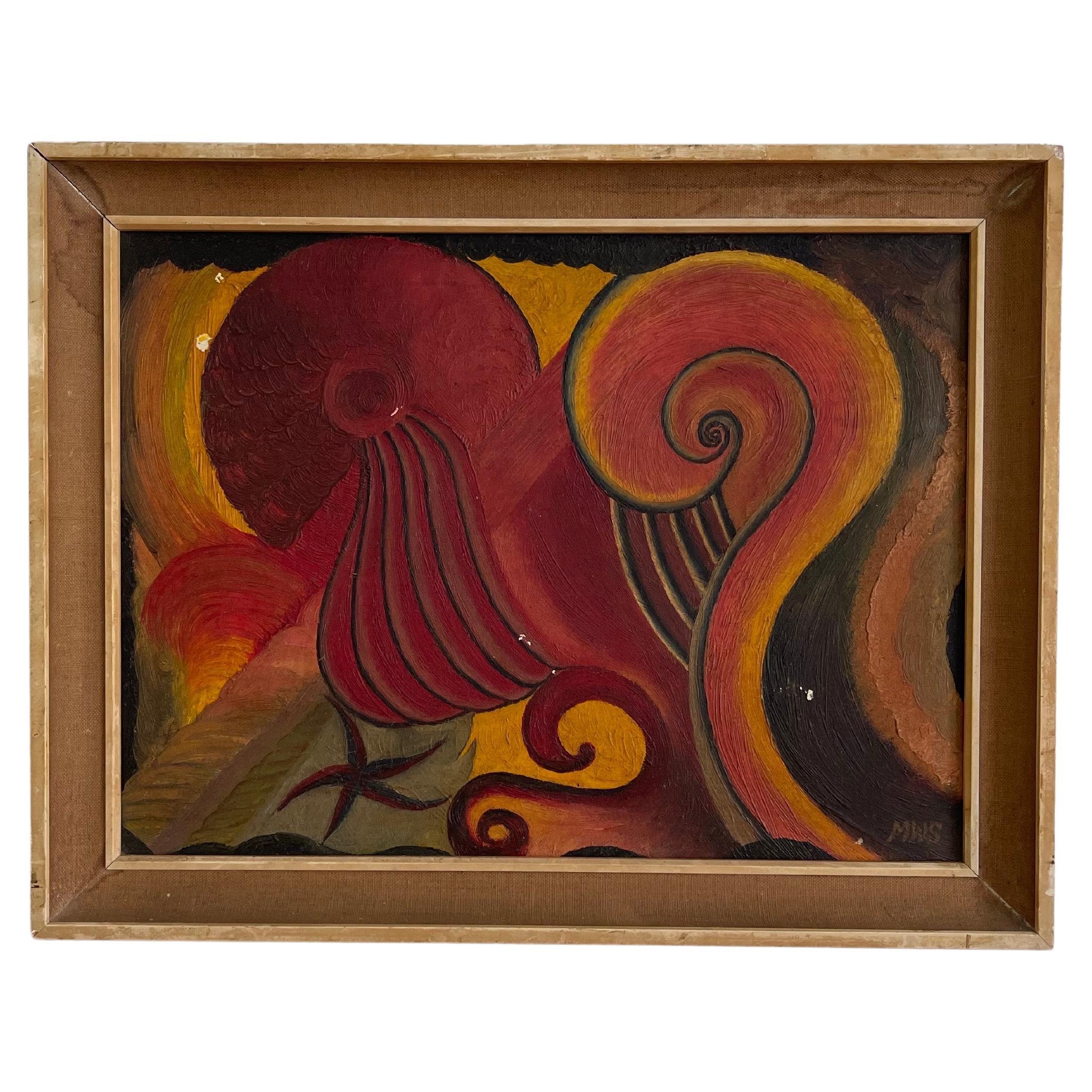Oil Painting “Palaios” 1969 For Sale
