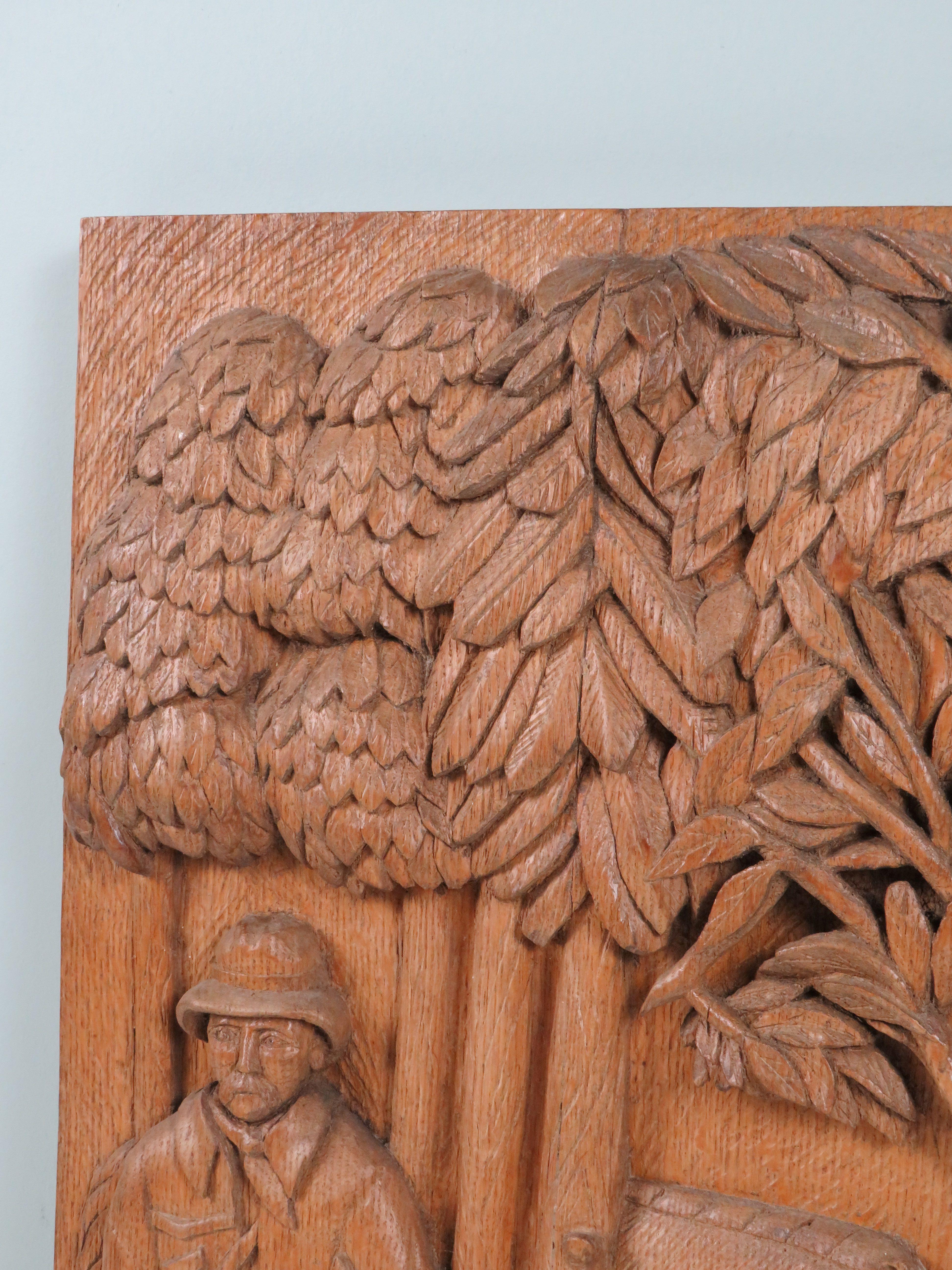 Arte popular, decoración de pared de madera tallada a mano Belga en venta