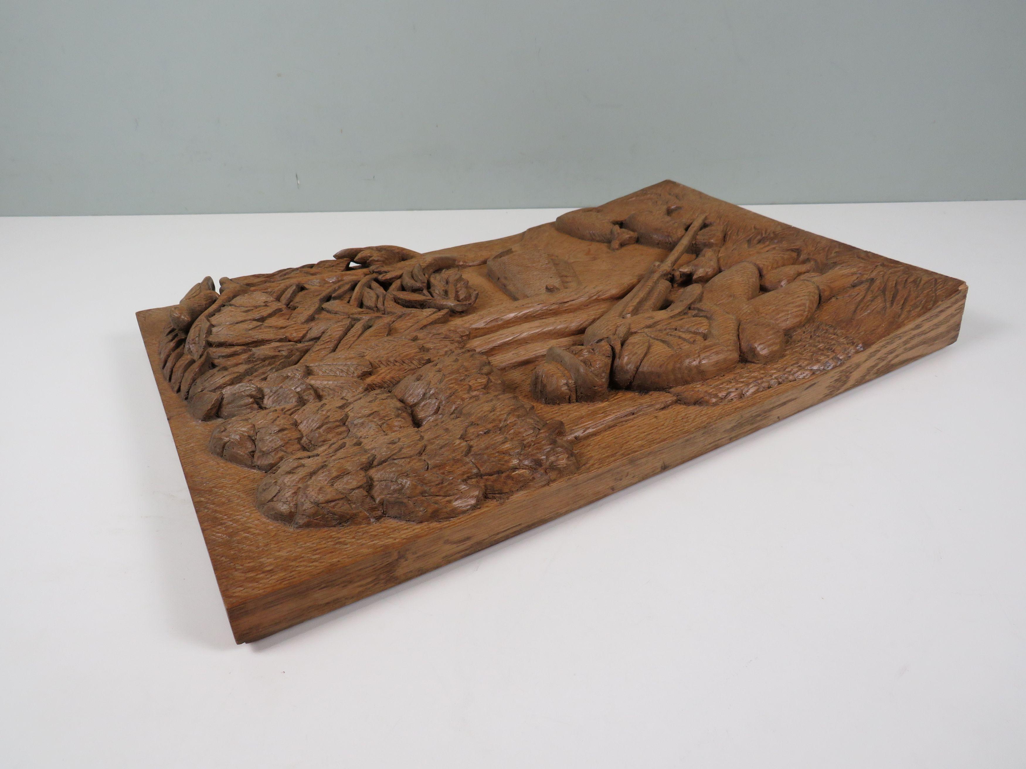 Arte popular, decoración de pared de madera tallada a mano Roble en venta