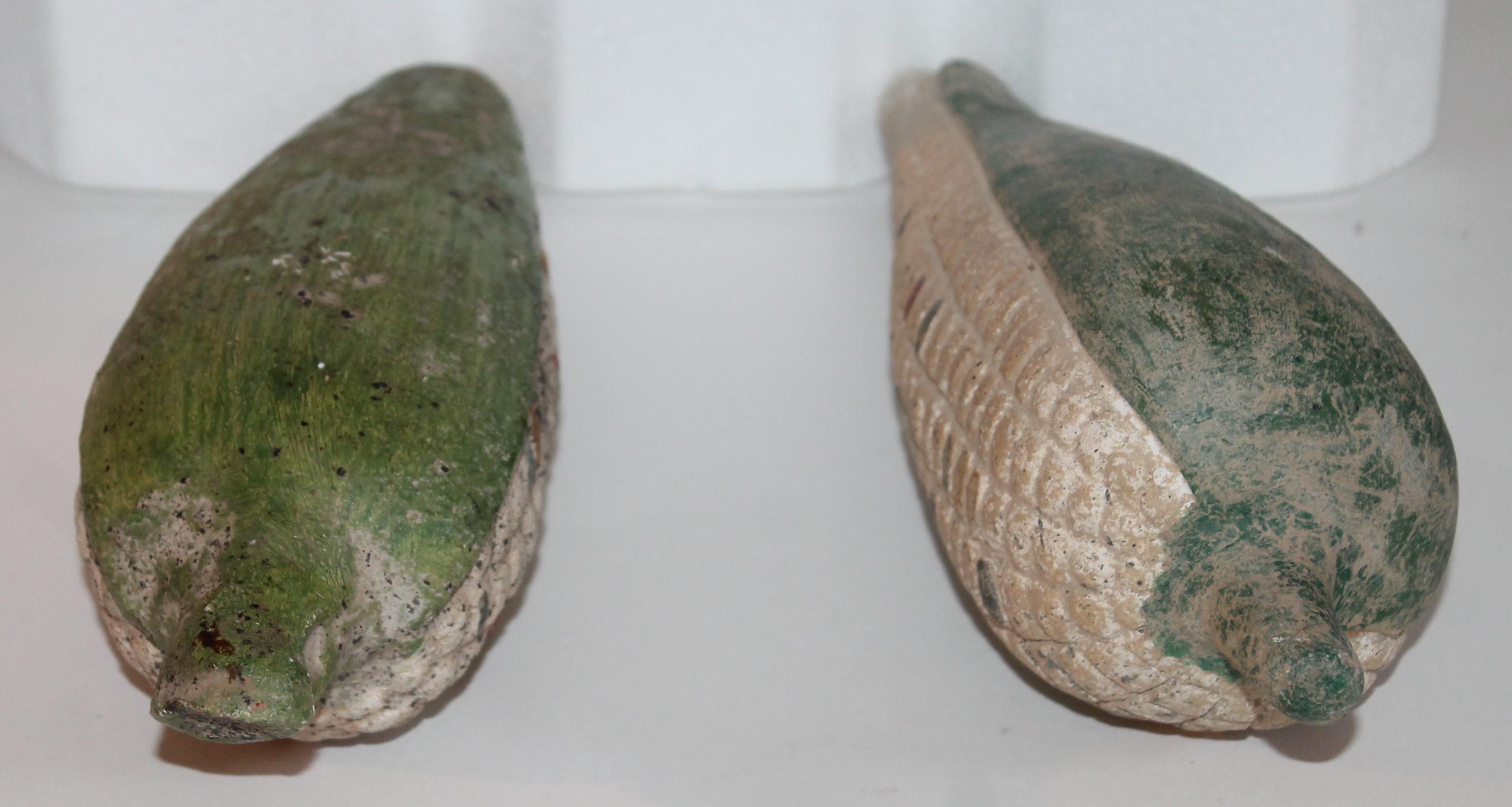 Folk Art Handmade Terracotta Corn or Pair In Distressed Condition In Los Angeles, CA