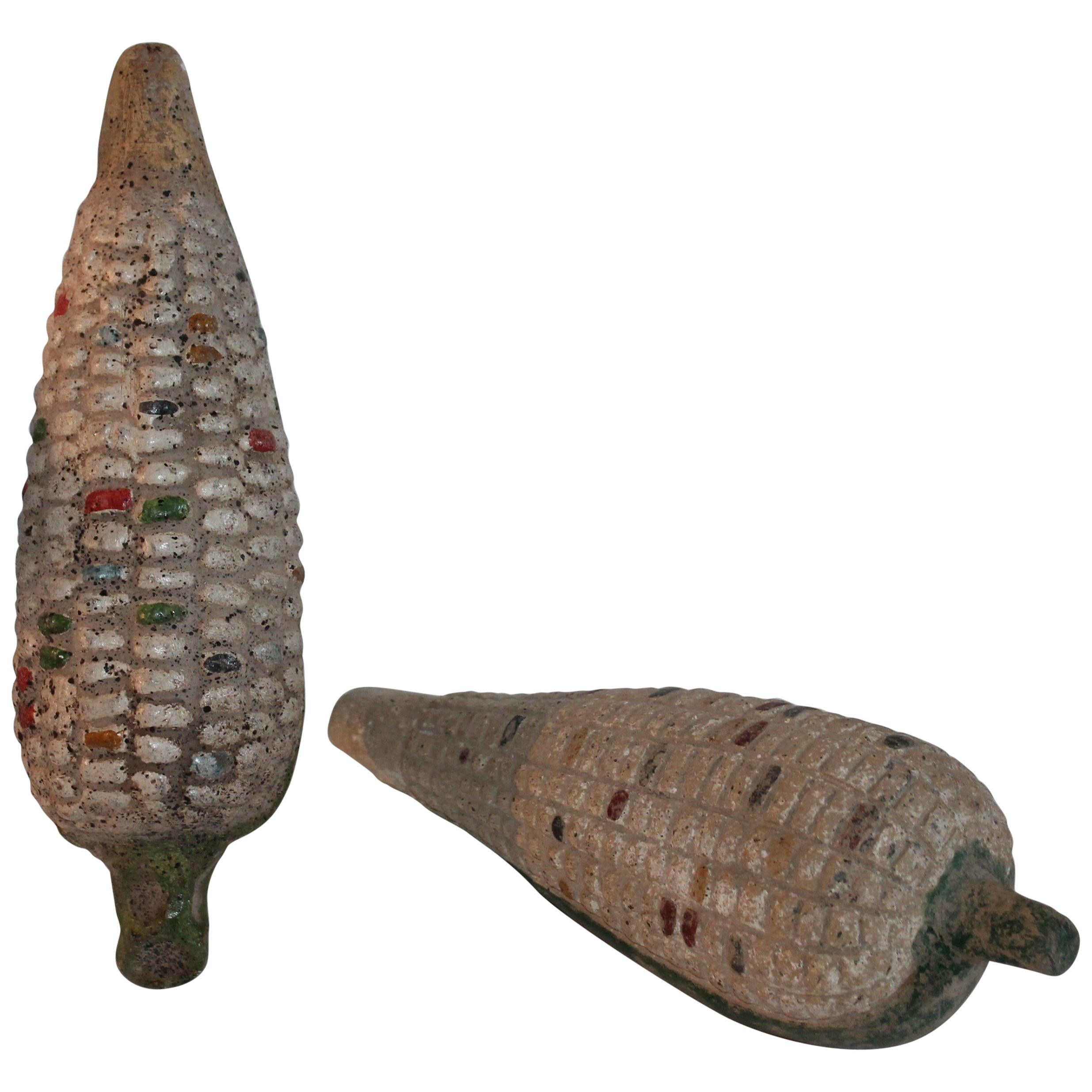 Folk Art Handmade Terracotta Corn or Pair