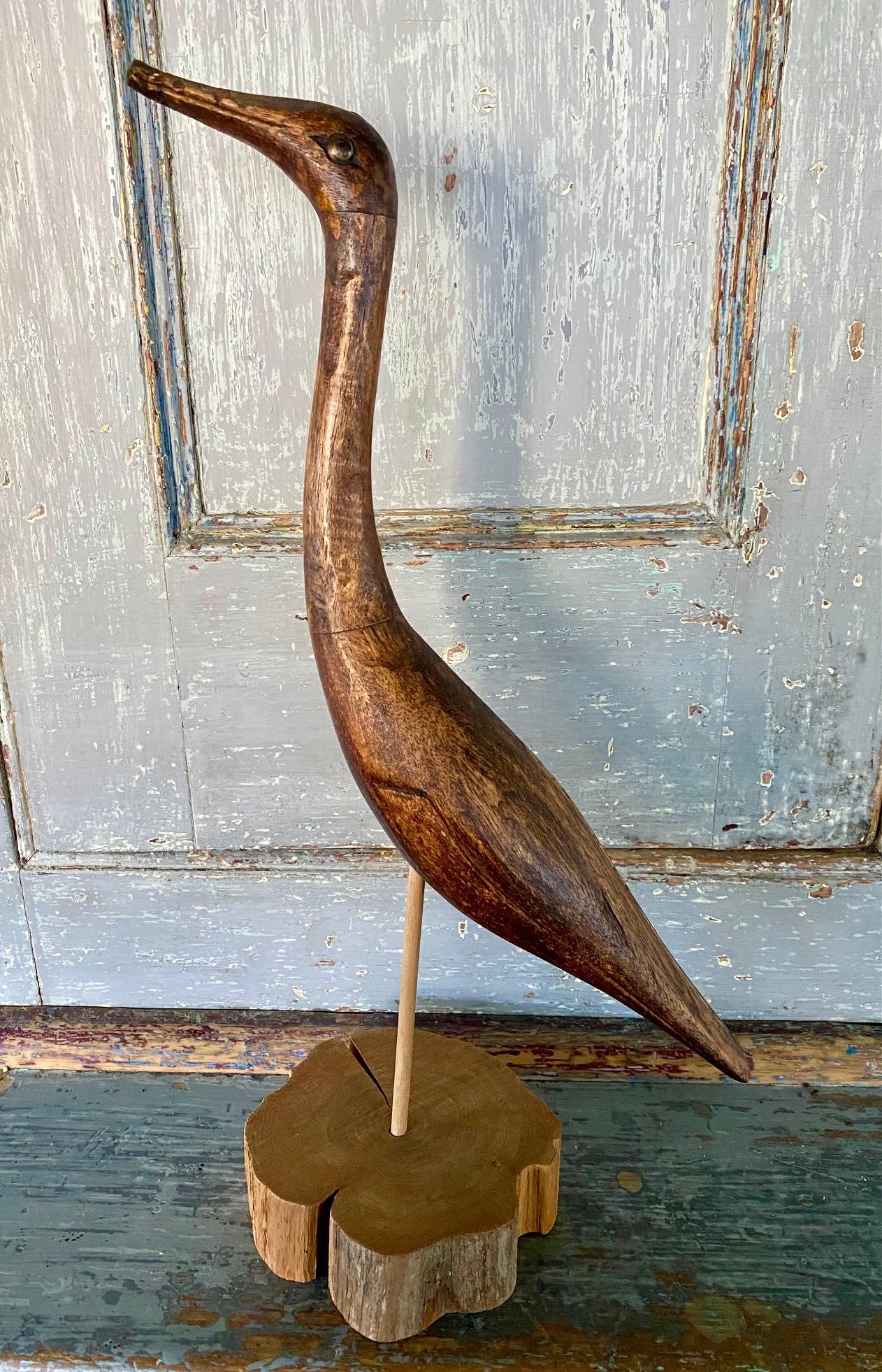 Sculpté à la main Artisanat Heron Decoy en vente