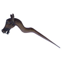 Folk Art Horse Head Walking Stick English Midcentury